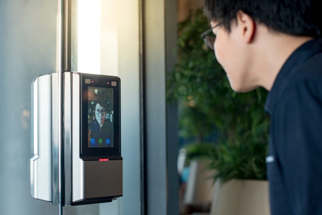 Facial Recognition System in Modern Office Reception